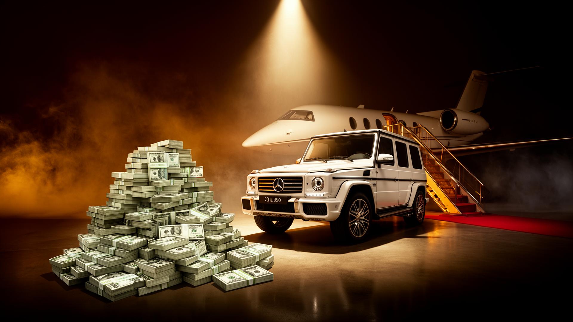 The Prize: cash, G-Wagon, and private jet